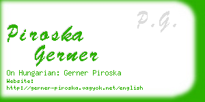 piroska gerner business card